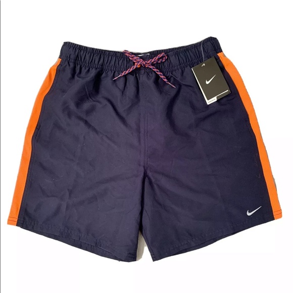 Nike Other - NIKE New Navy Blue Orange Athletic Shorts Swim